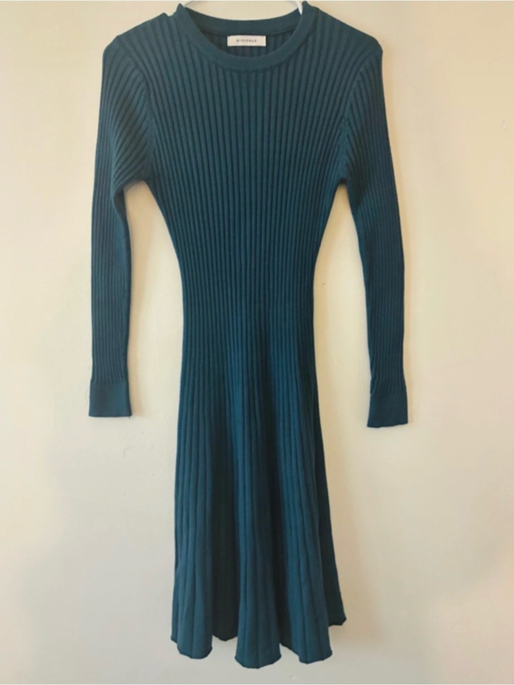 Blue knit tight dress